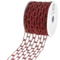 Christmas Expandable Sparkle Tinsel Wired Ribbon, 2-1/2-inch, 10-yard