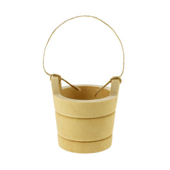 Wooden Craft Well Bucket Miniatures with Jute Handle