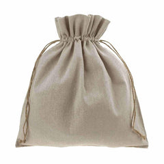 Natural Linen Favor Bags with Jute Drawstring, 12-Piece