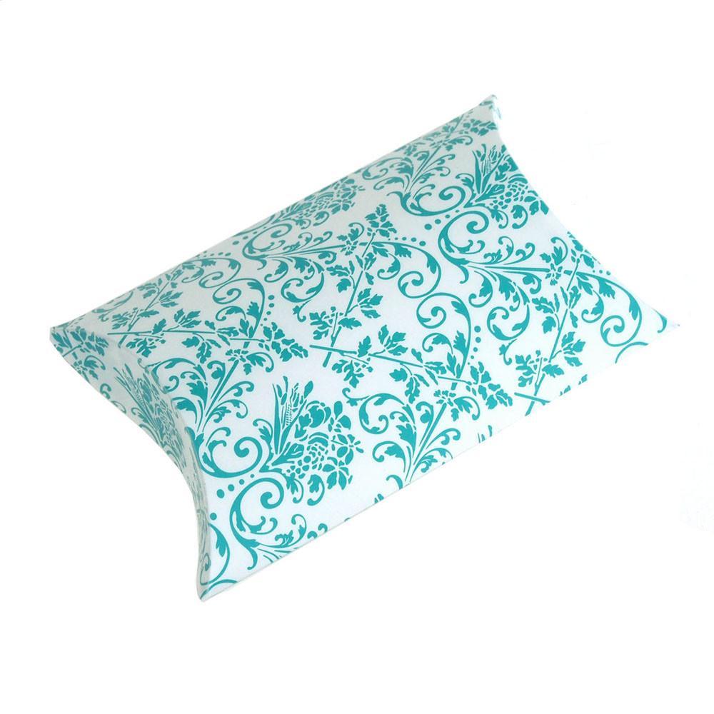 Damask Print Pillow Boxes Favors, 3-Inch, 12-Piece