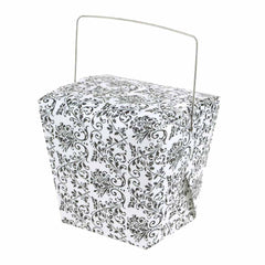 Damask Take Out Boxes with Wire Handle, 12-Piece