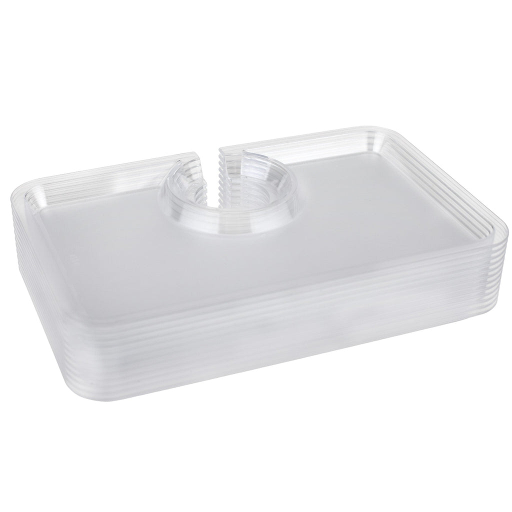 Clear Appetizer Plastic Plates Cup Holder Slot, 8-inch, 12-count
