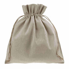 Natural Linen Favor Bags with Jute Drawstring, 12-Piece