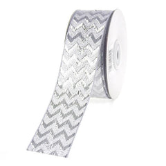 Chevron Ribbon Metallic Shine, 1-1/2-Inch, 25 Yards