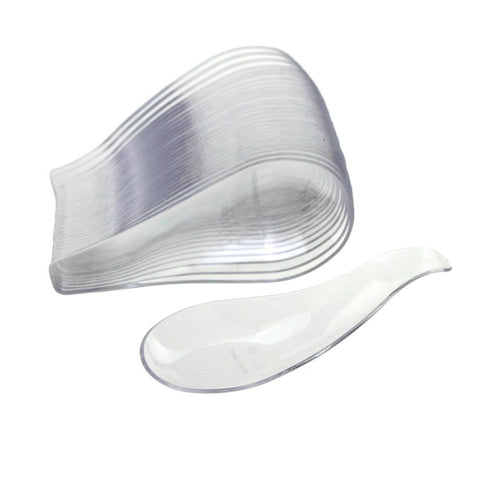 Clear Plastic Mini Dessert Soup Spoons, 3-Inch, 28-Piece
