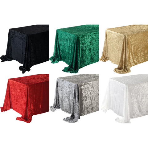 Rectangle Velvet Party Dining Tablecloth, 132-inch x 90-inch