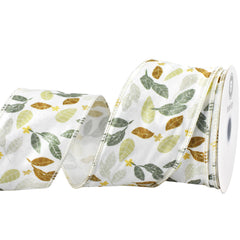 Leaves Textured Finish Wired Ribbon, 10-yard