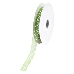 Swiss Polka Dots Sheer Organza Ribbon, 3/8-inch, 25-yard