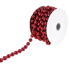 Plastic MOT Pearls Garland Ribbon, 10mm, 6 Yards