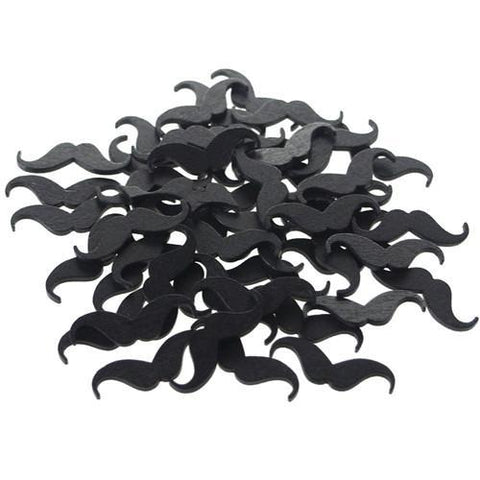 Chalkboard Wooden Mustache, 1-3/4-Inch, 100-Piece