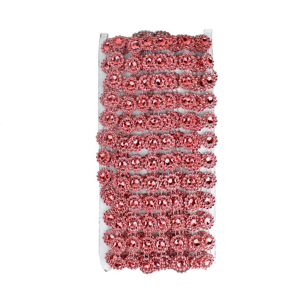 Flower Rhinestone Trim Strand, 15mm, 10-Yard