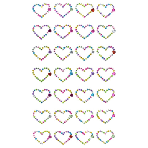 Gemstone Dainty Hearts Craft Stickers, 3/4-inch, 28-count