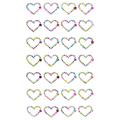 Gemstone Dainty Hearts Craft Stickers, 3/4-inch, 28-count