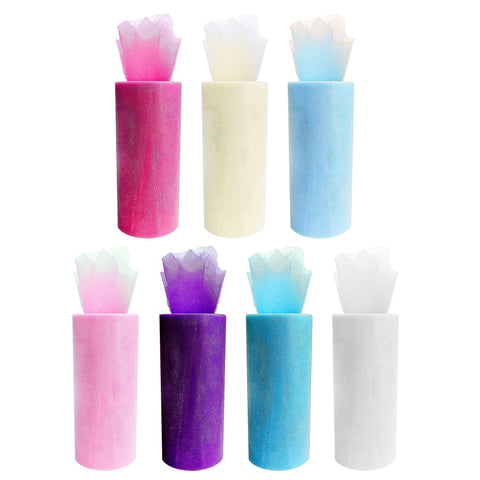 Glimmer Shiny Tulle Spool Roll Fabric Net, 6-inch, 25-yard