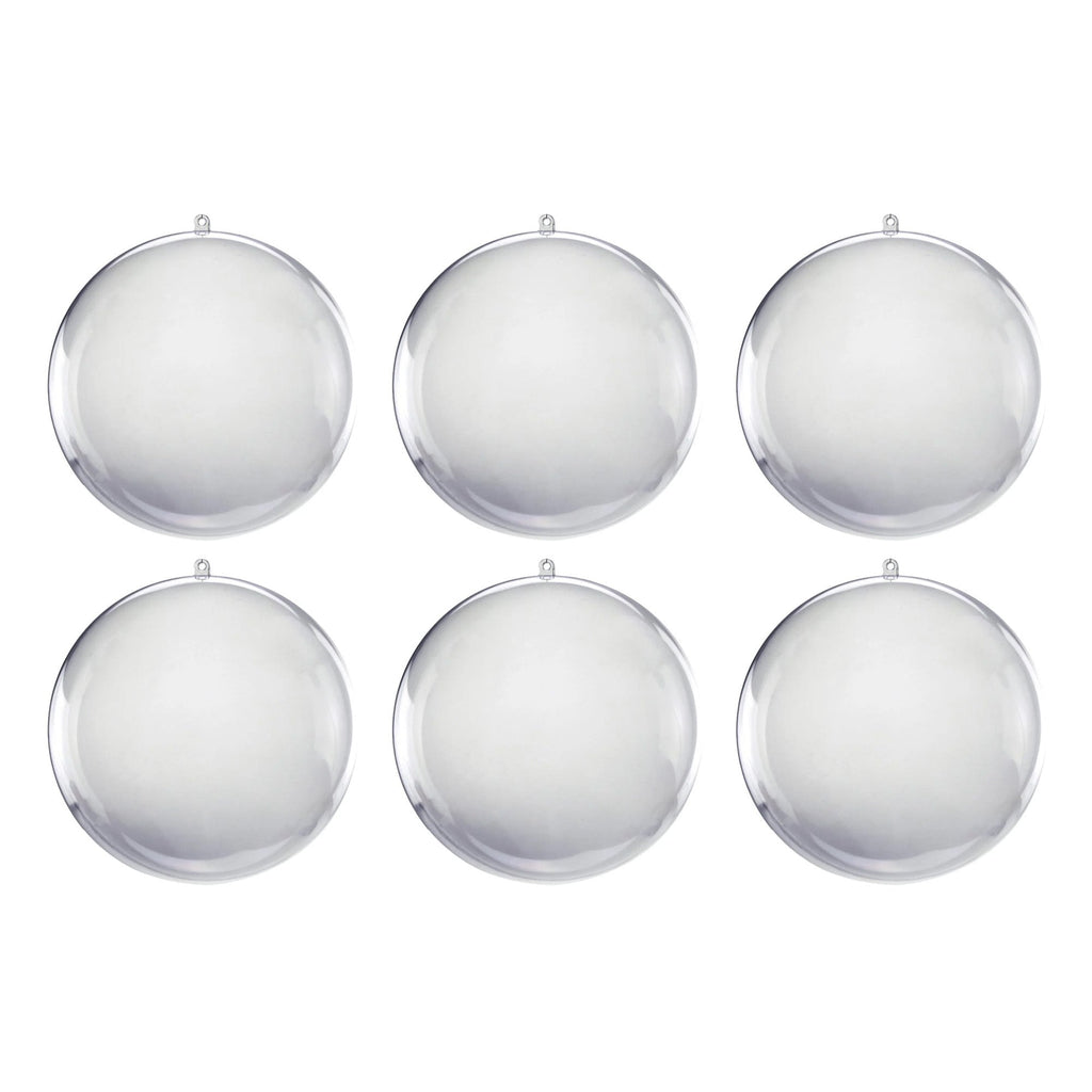 Fillable Plastic Hanging Ball Ornament, 6-1/4-Inch, 6-Count