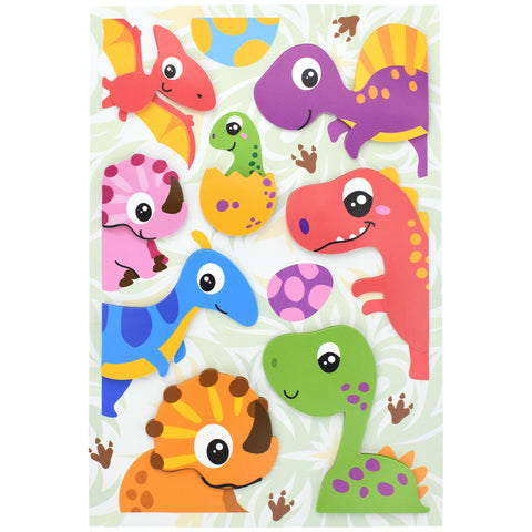 Dinosaur 3D Cardstock Craft Stickers, 2-1/4-inch, 10-piece