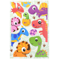 Dinosaur 3D Cardstock Craft Stickers, 2-1/4-inch, 10-piece