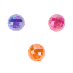 Iridescent Plastic Fashion Disco Ball Craft Beads, 3/8-inch, 42-count