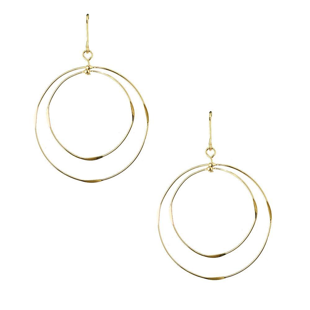 Concentric Circle Drop Earrings, 1-1/2-Inch