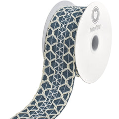 Scallop Weave Burlap Faux Linen Wired Ribbon, 2-1/2-inch, 10-yard