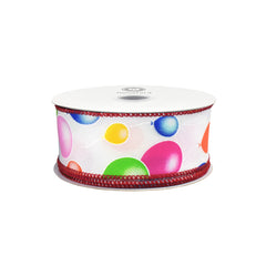Party Balloons Celebration Wired Ribbon, 10-yard