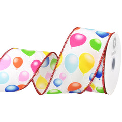 Party Balloons Celebration Wired Ribbon, 10-yard