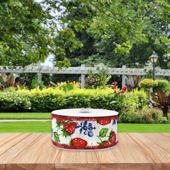 Spring Strawberries Blueberries Wired Ribbon, 10-yard
