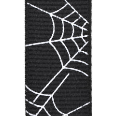Spooky Halloween Spider Web Grosgrain Ribbon, 10-yard