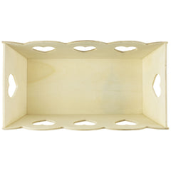 Wooden Craft Scalloped Heart Cutouts Tray Set, Assorted Sizes, 3-piece