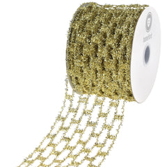 Christmas Expandable Sparkle Tinsel Wired Ribbon, 2-1/2-inch, 10-yard