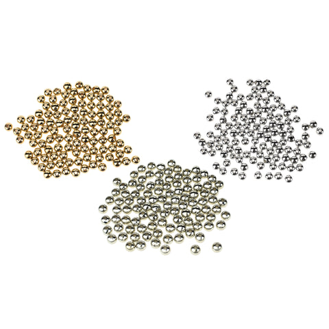 Metallic Electroplated Round Craft Beads, 5/16-inch, 1-ounce