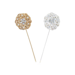 Rhinestone Floral Pin, 1-1/4-Inch, 6-Count