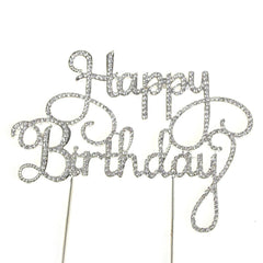Metal Rhinestone Celebration Cake Toppers