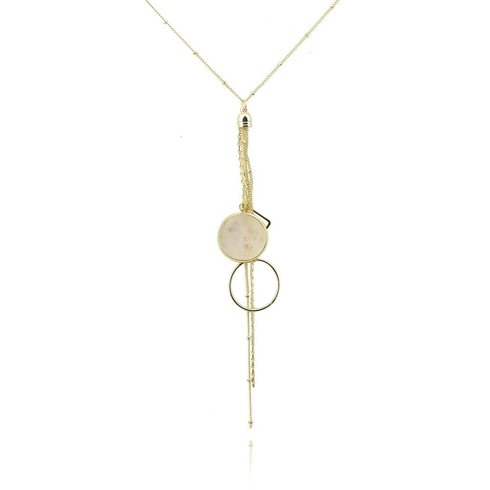 Geode Geometric Tassel Pendant Necklace, 27-Inch