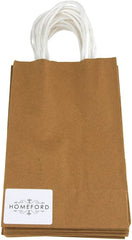 Solid Color Paper Treat Bags, White Handle, 8-1/4-Inch x 5-1/4-Inch, 10-Piece