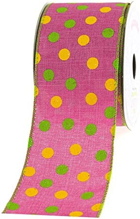 Canvas Ribbon with Vibrant Dots, 2-1/2-inch, 10-yard