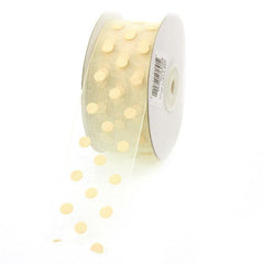 Polka Dot Organza Ribbon, 1-1/2-Inch, 25 Yards