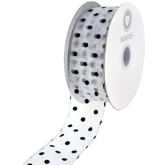 Organza Polka Dots Wired Ribbon, 2-Inch, 50-Yard