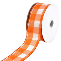 White Buffalo Plaid Wired Ribbons