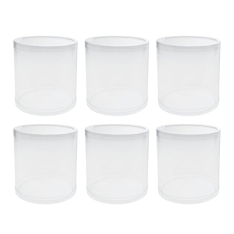 PVC Cylinder Container, 4-Inch x 4-Inch, 6-Count - Clear