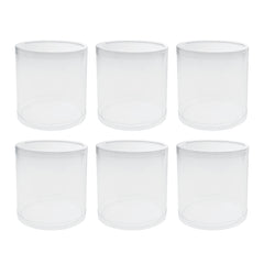 PVC Cylinder Container, 4-Inch x 4-Inch, 6-Count - Clear