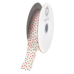Ruffled Satin Polka Dot Ribbon, 1-1/2-inch, 25-yard