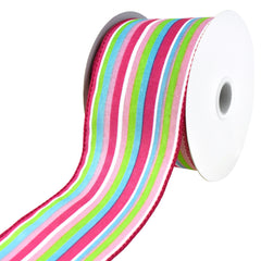 Bright Walla Stripes Wired Ribbon, 10-yard