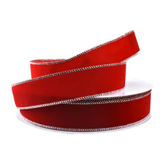 Christmas Velvet Wired Edge Ribbons