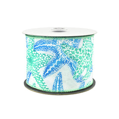 Summer Starfish and Seahorses Wired Ribbon, 10-yard