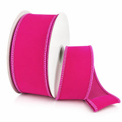 Flat Velvet Wired Ribbon, 10-yard