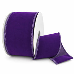 Flat Velvet Wired Ribbon, 10-yard