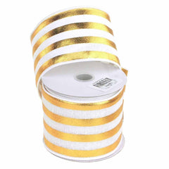 Embossed Stripes Soft Canvas Ribbon Wired Edge, 10 Yards