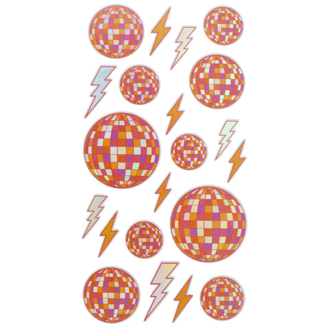 Disco Ball Holographic Vinyl Craft Stickers, 1-1/4-inch, 21-piece