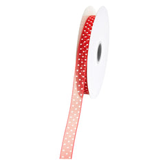 Swiss Polka Dots Sheer Organza Ribbon, 3/8-inch, 25-yard